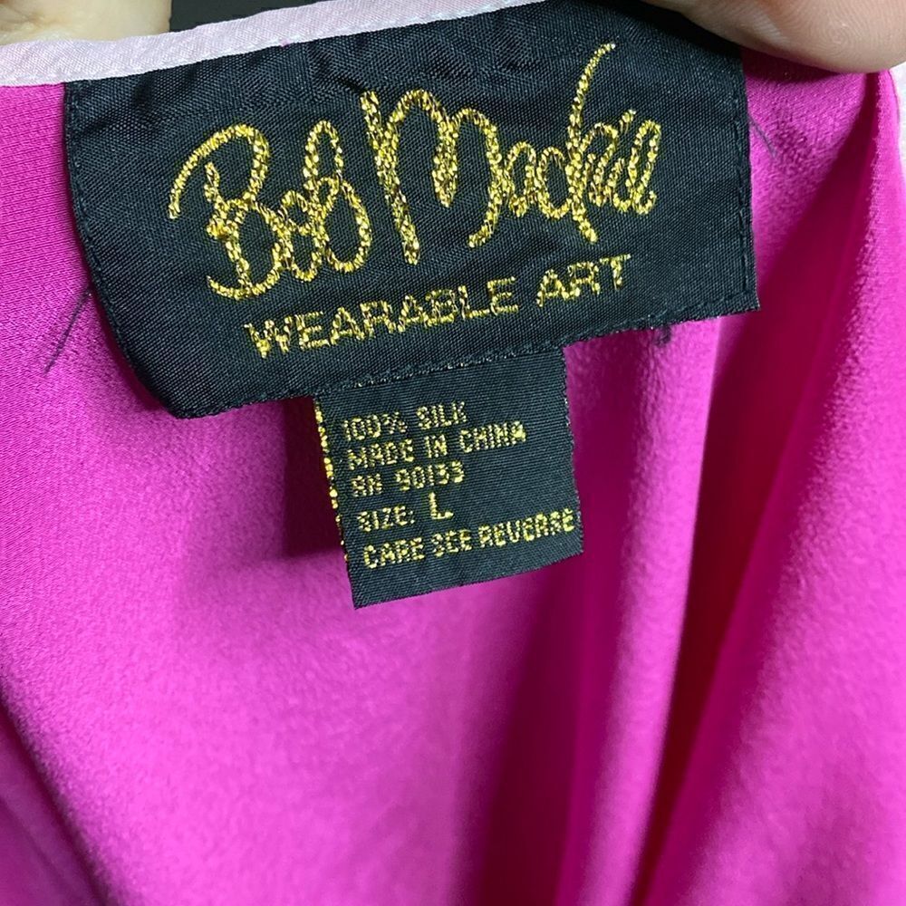 Vintage Bob Mackie Wearable Art 100% silk Pink Tank Sleeveless Blouse Barbiecore - Picture 7 of 9